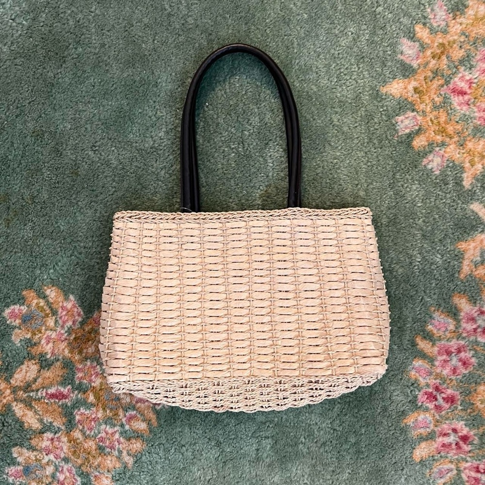 Elegant Cream Woven Tote Bag